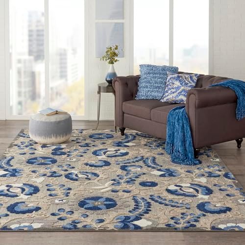 Nourison Home Aloha Natural Blue 7'10" x 10'6" Area Rug - Easy Clean, Non Shedding, Bed Room, Living Room, Dining Room, Kitchen (8' x 11') - Image 6