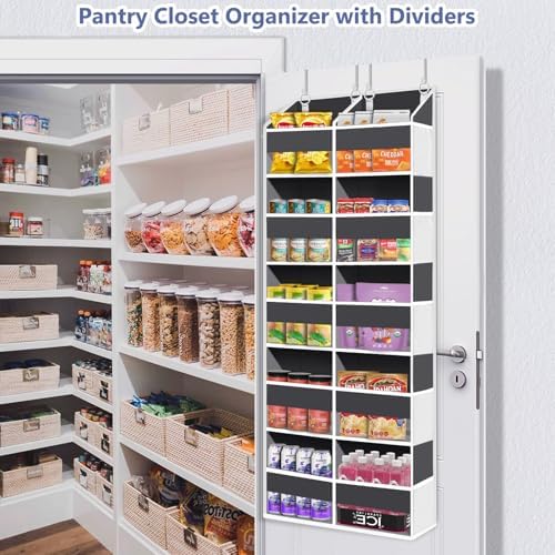 UVIAHOMI 2 Pack - Over The Door Organizer 5 Tiers, Extra Large Behind Door Storage of 10 Big Front & 10 Mesh Pockets, 80lb Weight Capacity, Hanging Doors Storage for Closet Bedroom Nursery, Dark Gray - Image 7