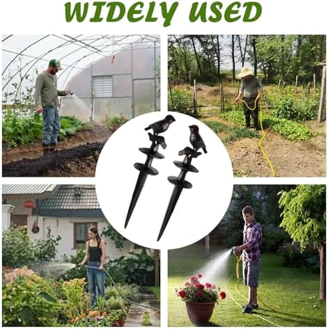 2 Pcs Heavy Duty Cast Iron Garden Hose Guide Stakes, Maijdoany Yard Art Decor, Bird-Shaped Hose Guards Keeps Garden Hose Out of Flower Beds for Plant Protection Greenhouse - Image 7