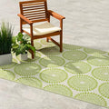 Fab Habitat Outdoor Rug - Waterproof, Fade Resistant, Crease-Free - Premium Recycled Plastic - Floral Medallion - Patio, Deck, Porch, Balcony, Laundry Room - Rio - Green - 4 x 6 ft by FabHabitat