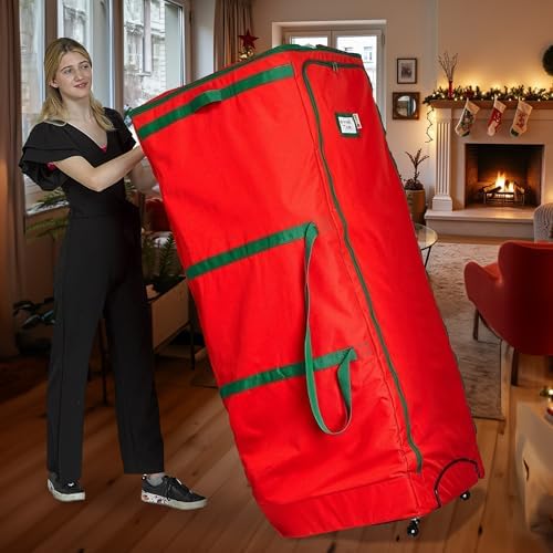 HOLDN’ STORAGE Rolling Christmas Storage Bag - Fits Up to 12 Feet Artificial Trees, Heavy Duty 600D Extra Large Garland and Tree Bag With Wheels - Image 2