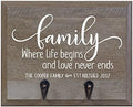 Rooms Organized Personalized Re-Engineered Family Name Barn Wood Decor Wall Mounted Coat Hat and Dog Leash Rack Storage with 2 Metal Hooks 10" w x 8" h 4.25" deep by LifeSongMilestones
