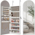 Best Choice Products Arch Mirror Jewelry Cabinet, Jewelry Storage Organizer, Armoire, Lockable Wall or Door Mountable, Full-Length Mirror - Silver by BestChoiceProducts