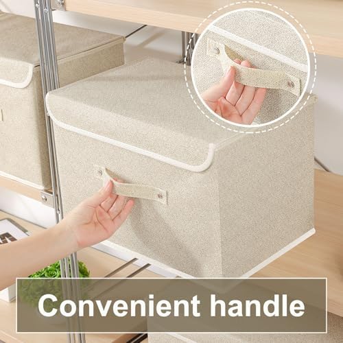 Storage Bins with Handles,Grey and Beige,15x9.8x9.8in,5 Pack - Image 6