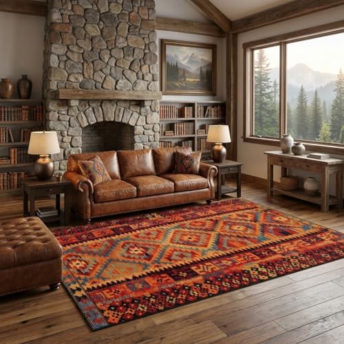 Unique Loom Outdoor Tribal Collection Area Rug - Tortuguero (7' 10" x 11' Rectangle Multi/Blue) - Image 4