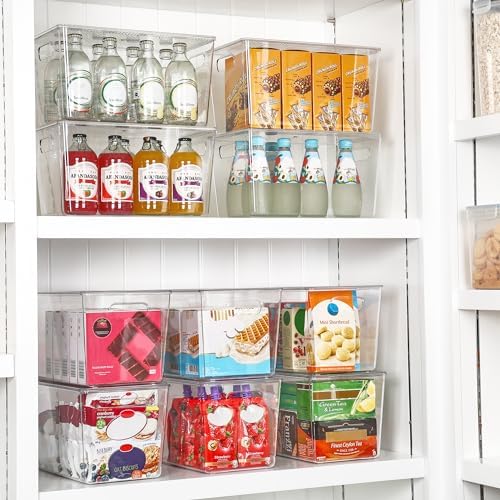 Vtopmart 4 Pack Clear Stackable Storage Bins with Lids and Handles, XLarge - Image 4
