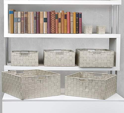 Sorbus Baskets for Organizing, 7-Piece Hand-Woven Storage Set (Beige) - Image 5