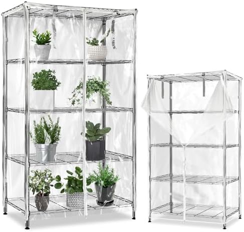 okcool Waterproof Shelf Cover,All Clear Wire Shelf Cover with Zipper,Transparent PVC Clearly Visible.(Fits 48" Wx18 Dx82 H Shelves) by Okcool