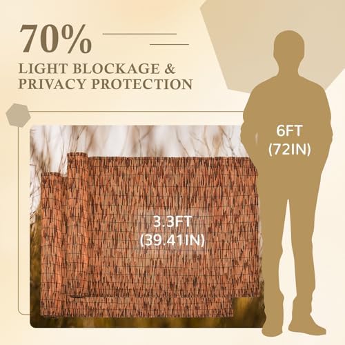 Brown 2 Pack 3.3FT X16.4FT Reed Fencing Bamboo Privacy Screen - Image 2