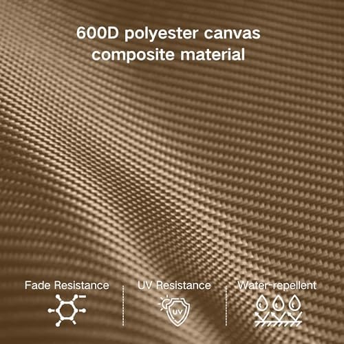 Kingdura Cantilever Patio Umbrella Cover with Zipper, 600D Polyester Waterproof Outdoor Umbrella Cover fits 7.5 to 11.5FT Offset Umbrella with Curved Cantilever and Straight Pole, Beige - Image 4