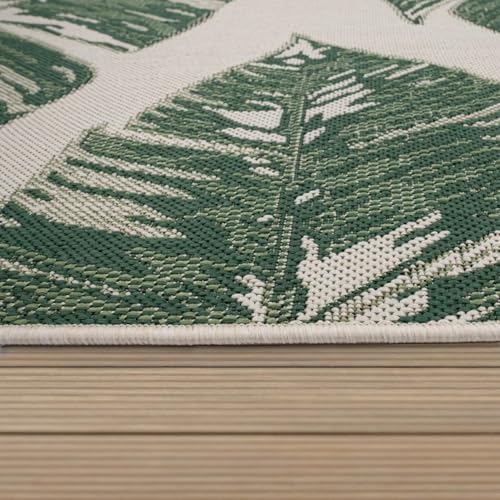 Paco Home Tropical Outdoor Rug Jungle Leaves Design for Patio in Green Beige, Size: 7'10" x 11'2" - Image 3