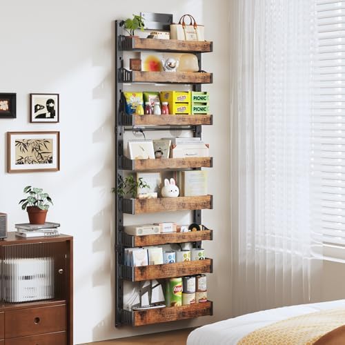 8-Tier Over The Door Pantry Organizer, Heavy-Duty Metal Wall Mount or Hanging Spice Rack, behind the door storage Shelves with Adjustable Basket, Back of Door Organizer for Kitchen Cabinet and Closet - Image 5