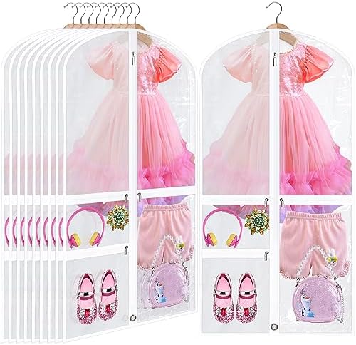 Windyun 10 Pack Garment Bags Costumes Kids 40", White by Windyun