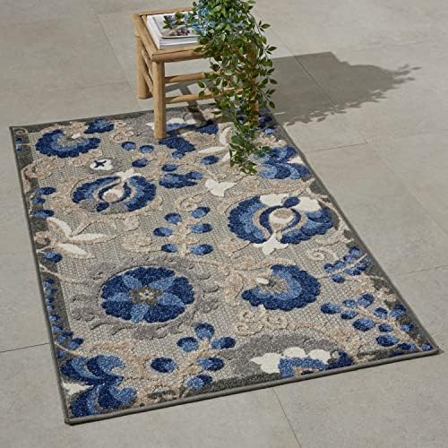 Nourison Home Aloha Natural Blue 2'8" x 4' Area Rug - Easy Clean, Non Shedding, Bed Room, Living Room, Dining Room, Kitchen (3' x 4') - Image 5