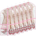 40 Inch Clear Garment Bags for Dance Costumes, 6 Pack, Pink by Kntiwiwo