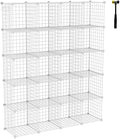 C&AHOME Wire Cube Storage, 20-Cube Organizer Metal, Wire C Grids, White by CAHOME