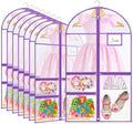 FoldTier 8 Pcs Clear Dance Costume Garment Bags for Dancers, 40 Inch,Purple by FoldTier
