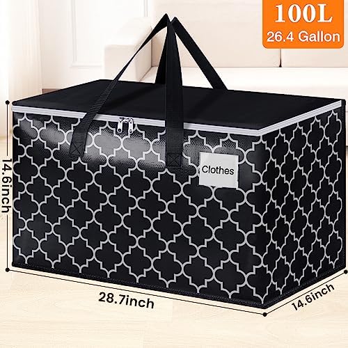 HomeHacks Heavy Duty Moving Bags, 8 Packs, 100L, Black - Image 3