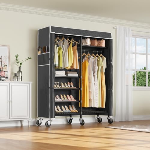 VIPEK R4C Portable Closet Rolling Clothes Rack with Wheels & Zippered Cover - Image 2