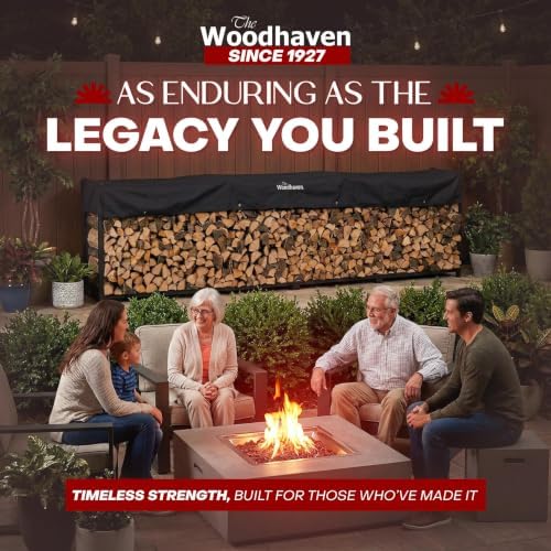 Woodhaven Black Large Outdoor Firewood Rack (16 Foot, With Cover) - Image 2