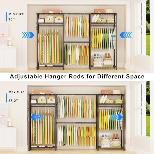 Ulif E1 Heavy Duty Closet Garment Rack, Easy to Assemble Wardrobe, Black - Image 4
