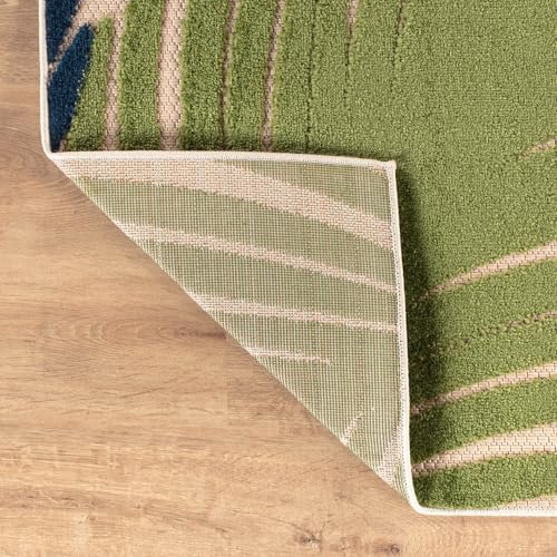 Rugshop Lucca Indoor/Outdoor Contemporary Floral Durable Round Rug Multi 8' - Image 5