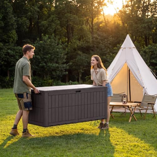 Devoko 230 Gallon Deck Box Resin Outdoor Storage Box Waterproof - Image 6