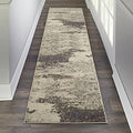 Nourison Home Celestial Modern Abstract Ivory/Grey 2'2" x 7'6" Area -Rug, Easy -Cleaning, Non Shedding, Bed Room, Living Room, Dining Room, Kitchen (2x7) by NourisonHome