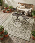 Rugs.com - Outdoor Aztec Rug – 5 Ft Square Green Indoor/Outdoor Rug – Durable for Patios, Decks, and Porches by Rugscom
