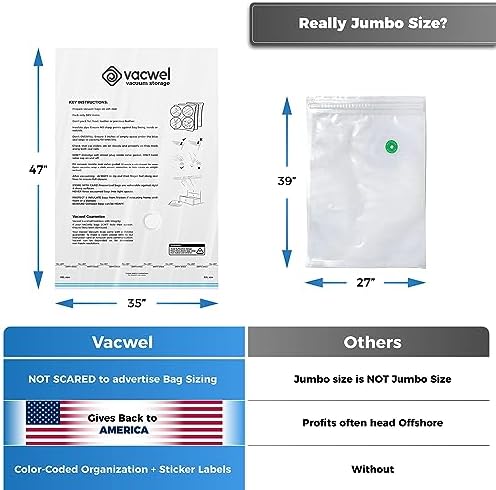 10-Pack XXL - Jumbo Vacuum Storage Bags - Space Vacuum Storage Bags for Clothing Space - Ideal for Comforters, Blankets & Sealing Large Oversize Clothing Post-Winter - 10x XXL Size (47x35in) - Image 3