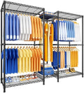 Ulif E12 Pro Clothes Rack，Heavy Duty Freestanding Garment Rack with Shelves，Metal Clothing Closet Storage System for Hanging Clothes，71" W x 16" D x 76.5" H, Hold 960 lbs，Black by Ulif