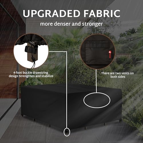 iBirdie Outdoor Large Table Patio Furniture Cover 110 x 84 inch Waterproof - Image 7