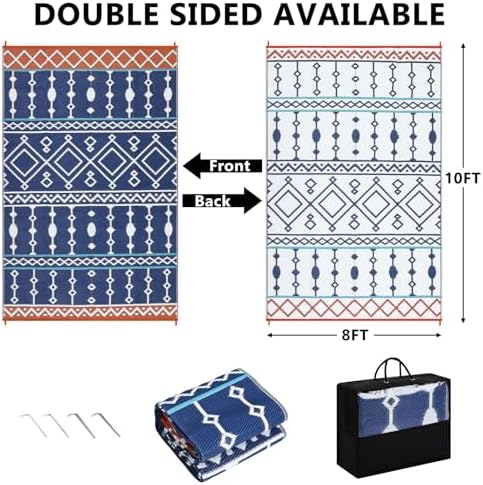 Acekool Outdoor Rugs 8x10 Waterproof, Reversible Plastic Straw Camping Mat - Image 2