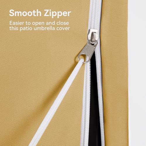 Patio Umbrella Cover Outdoor Offset Cantilever Umbrella Covers, Khaki - Image 6