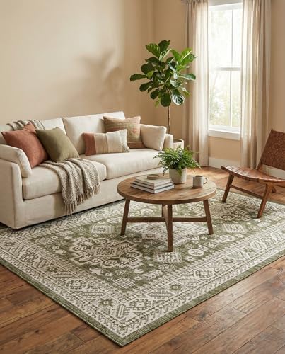 Rugs.com - Outdoor Aztec Rug – 5' 3 x 8' Green Indoor/Outdoor Rug – Ideal for Patios, Decks, and Porches - Image 4