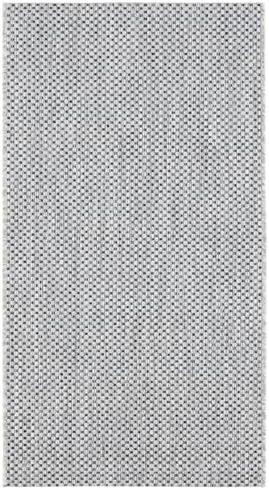 SAFAVIEH Courtyard Collection 4' x 5'7" Grey/Navy CY8521 Indoor/ Outdoor Waterproof Easy Cleaning Patio Backyard Mudroom Accent Rug - Image 2