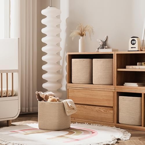 joybest 13inch Cube Storage Bins, Cotton Rope Woven Organizer Basket - Image 5