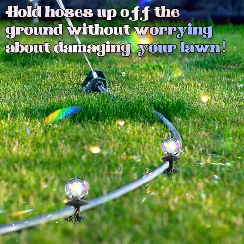 Tandefio 3 Pcs Suncatcher Crystal Ball Hose Guide Stakes, Cast Iron Metal - Image 5