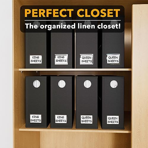 SpaceAid 8 Pack Bed Sheet Organizers and Storage, Foldable Sheet Organizer for Linen Closet, Sheets Set Folder Keeper with Window XL (Queen & King Size) Bedding Container (Black, 8 Pack) - Image 5