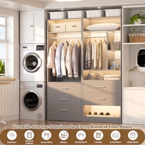 Besiost Closet Systems with 5 Drawers, Closet Organizer System - Image 5