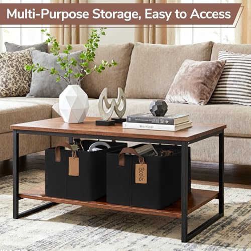 CHICVITA 4 Pack Large Fabric Storage Baskets for Shelves, 30L Black - Image 4