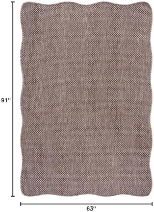 SAFAVIEH Washable Rug Outdoor Courtyard Collection - 5'3" x 7'7", Natural & Black, Non-Shedding & Easy to Clean, Ideal for Patio, Backyard, Mudroom (CY8521-37312) - Image 2