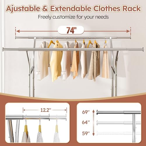 Raybee Heavy Duty Clothes Rack Clothing Racks for Hanging Clothes - Image 3