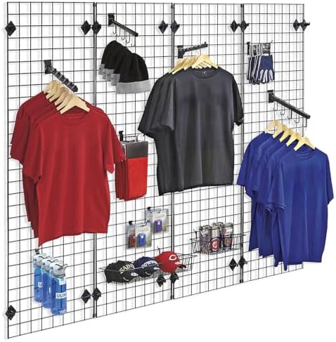 Heavy Duty Gridwall Panels Commercial Grade Grid Panel for Retail Display Wall, 2' Width x 5' Height, White (Pack of 4) - Image 6