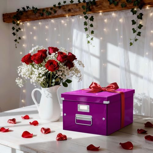 Leitz A5 Storage Box, Click and Store Range 60430001 - Small, Purple Storage Box A4 - Image 2