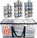 Reli. Moving Bags Heavy Duty (12 Pack) Clear Extra Large Totes by Reli