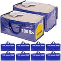 10 Pack Waterproof Moving Storage Bags, 100 lbs Extra Large Heavy Duty Totes with Reinforced Handles & Strong Zippers, Reusable Moving Box Alternative for Packing Moving Household Storage, 95L, Blue by Demiwise