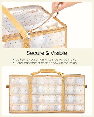 SONGMICS Large Christmas Ornament Storage Boxes, Set of 2, with 256 Slots - Image 6