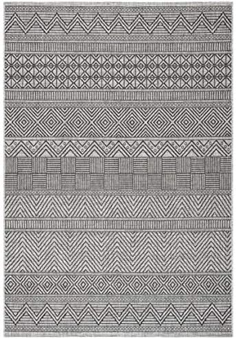 SAFAVIEH Washable Rug Outdoor Courtyard Collection - 4' x 5'7", Black & Grey, Non-Shedding & Easy Cleaning, Ideal for Patio, Backyard, Mudroom (CY8196-37612) - Image 2