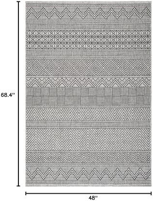 SAFAVIEH Washable Rug Outdoor Courtyard Collection - 4' x 5'7", Black & Grey, Non-Shedding & Easy Cleaning, Ideal for Patio, Backyard, Mudroom (CY8196-37612) - Image 5